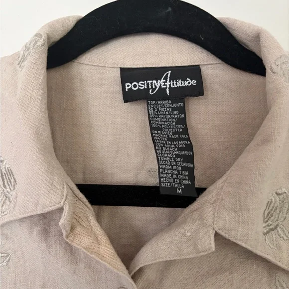 Boho Y2K linen blend top - Picture 3 of 4